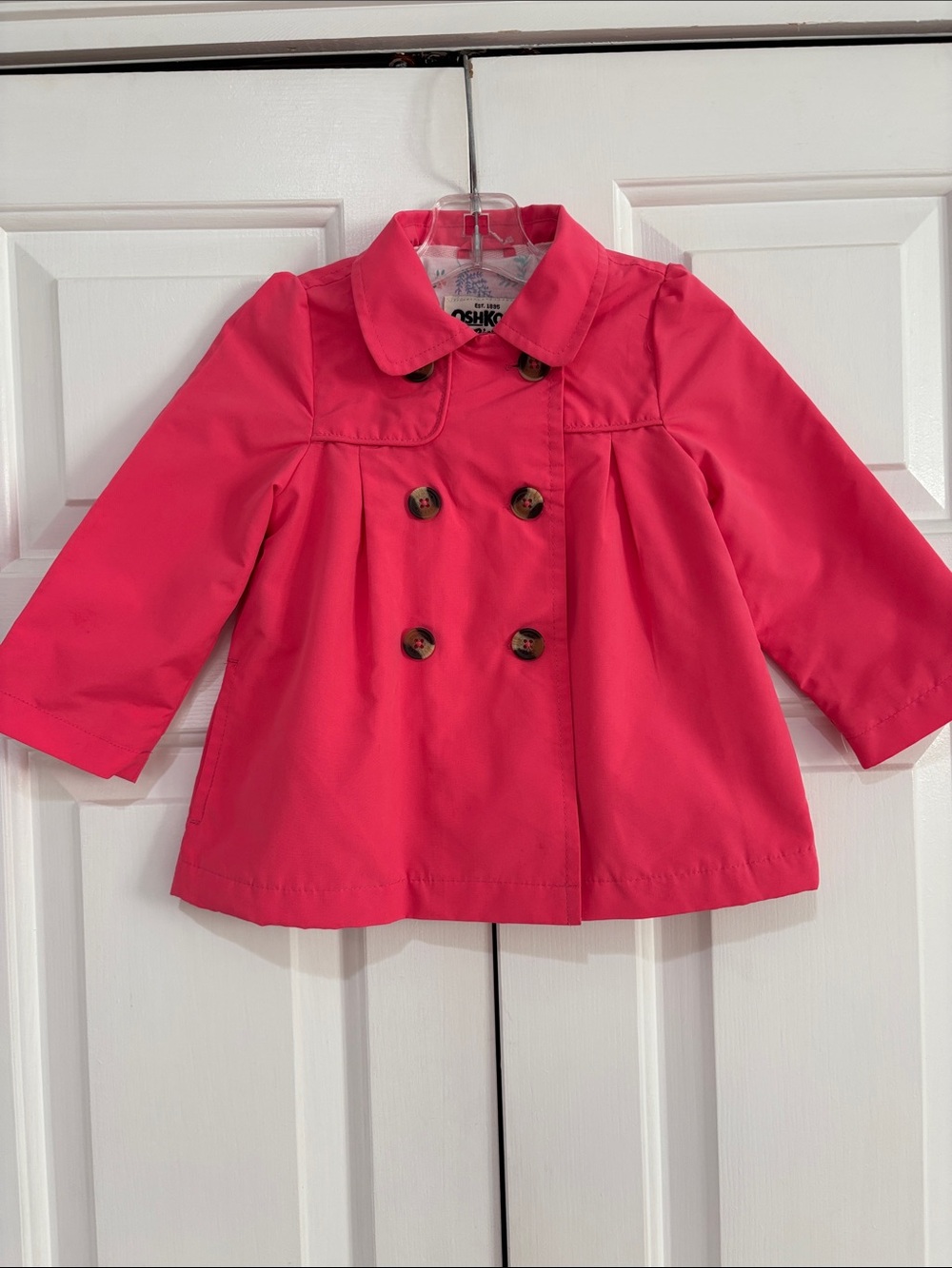OshKosh B'gosh Pink Double-Breasted Coat Size 18M
